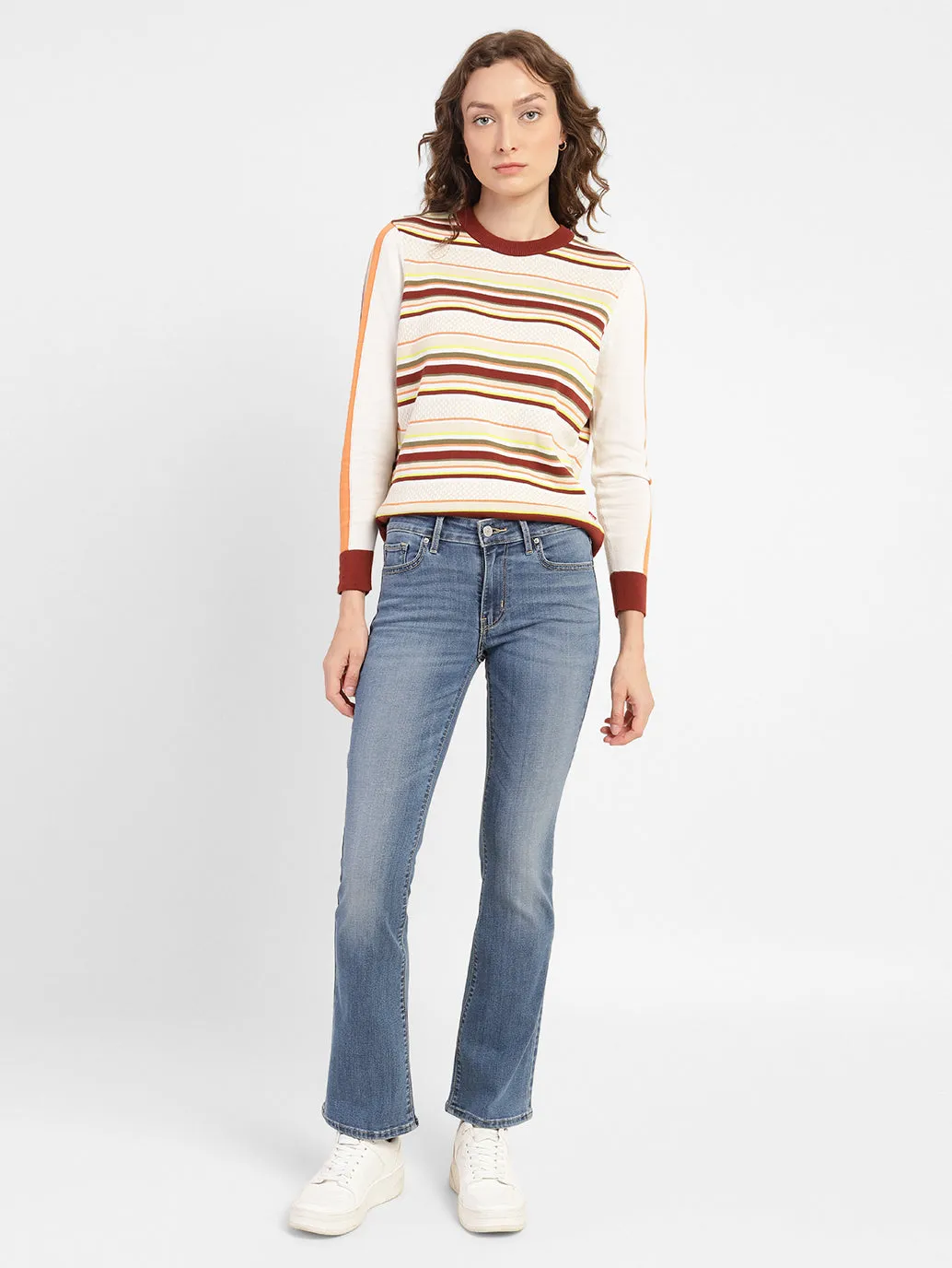 Women's 715 Blue Bootcut Fit Mid Rise Jeans