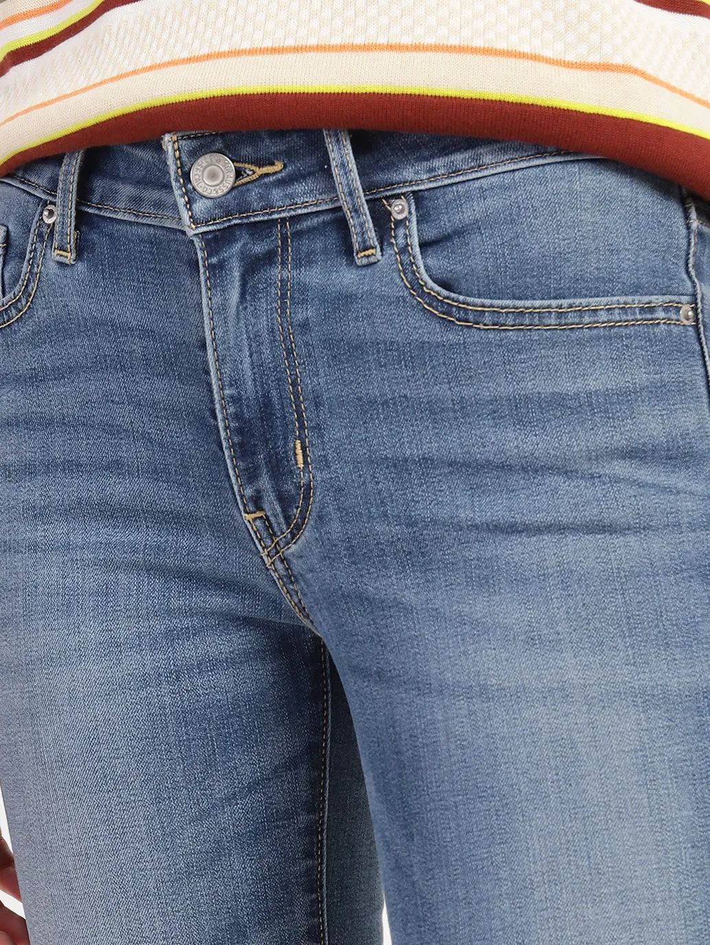Women's 715 Blue Bootcut Fit Mid Rise Jeans