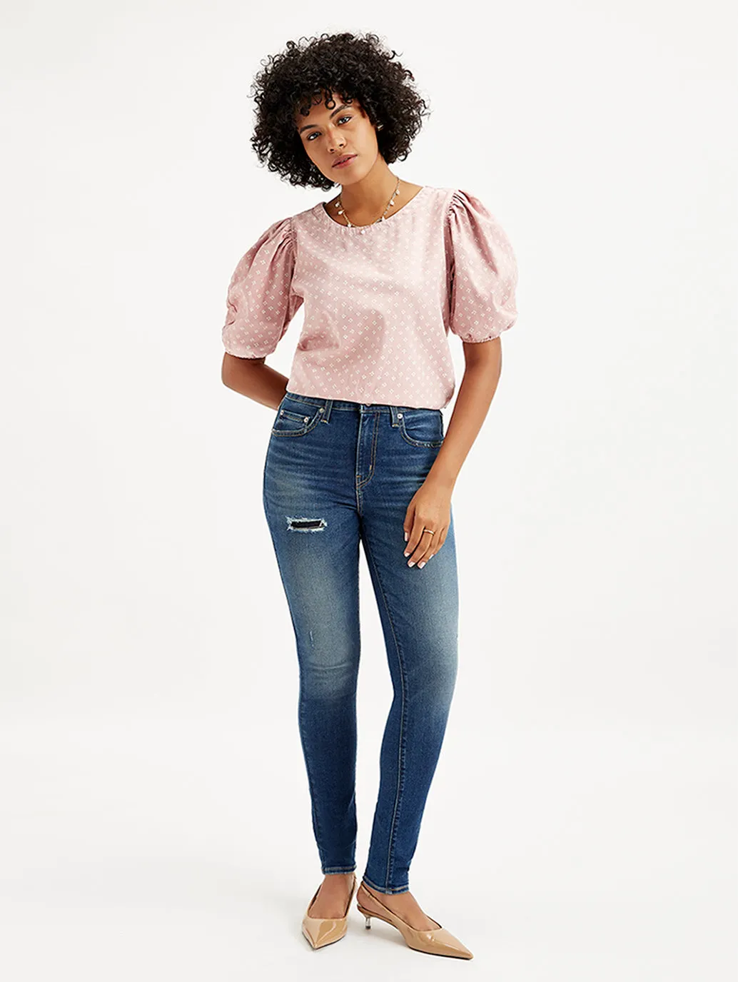 Women's 721 Blue Skinny Fit High Rise Jeans