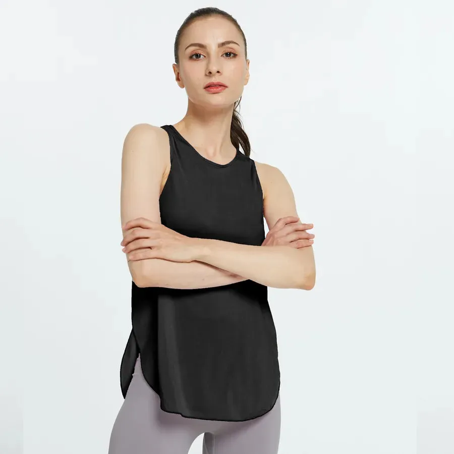 Women's Basic Sports Solid Color Polyester Round Neck Active Tops Vest