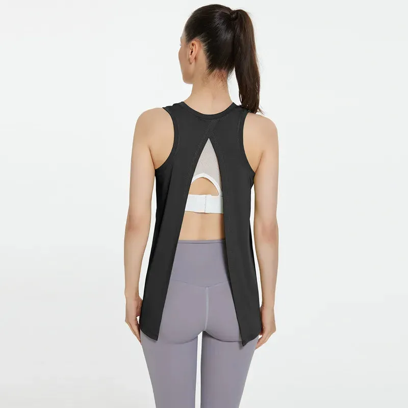 Women's Basic Sports Solid Color Polyester Round Neck Active Tops Vest
