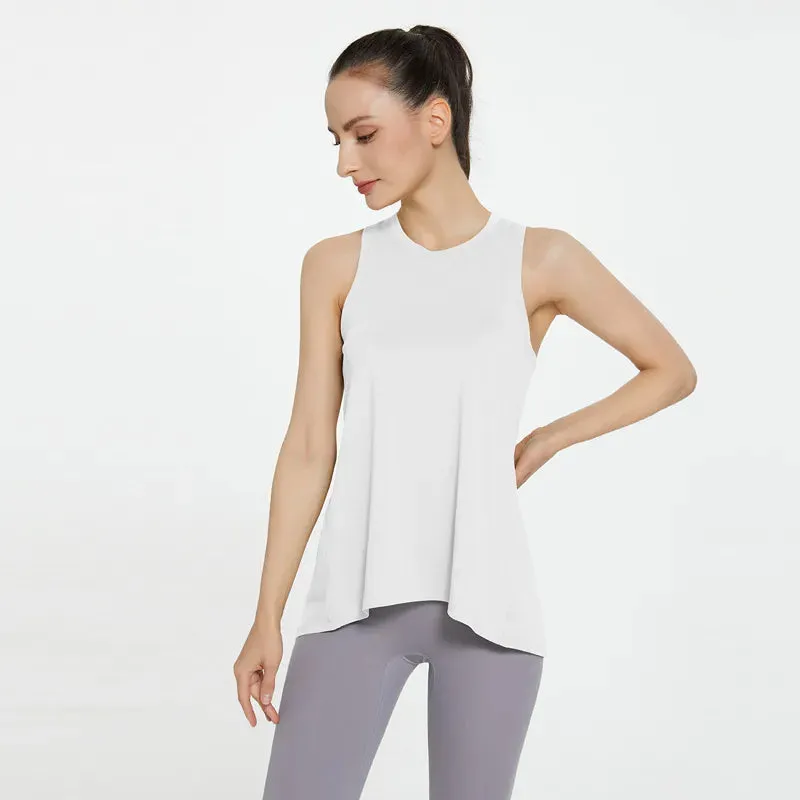 Women's Basic Sports Solid Color Polyester Round Neck Active Tops Vest