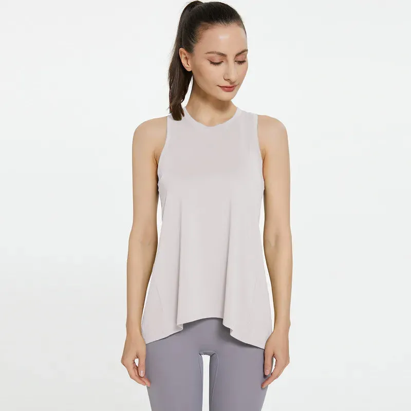 Women's Basic Sports Solid Color Polyester Round Neck Active Tops Vest