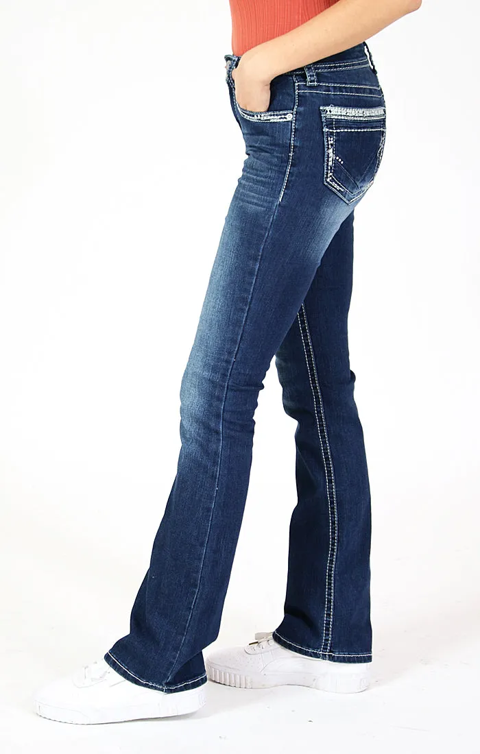 Women's Charme Dark Blue Denim Bootcut Jeans