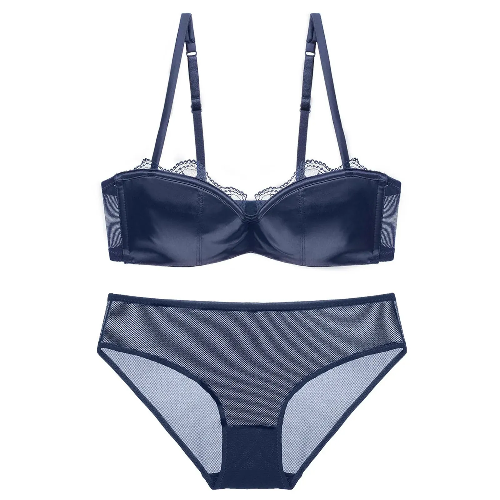 Women's Comfortable Sexy Thin Lace Underwear Lingerie Set - Bralette & Panty in Exotic Solid Color L5
