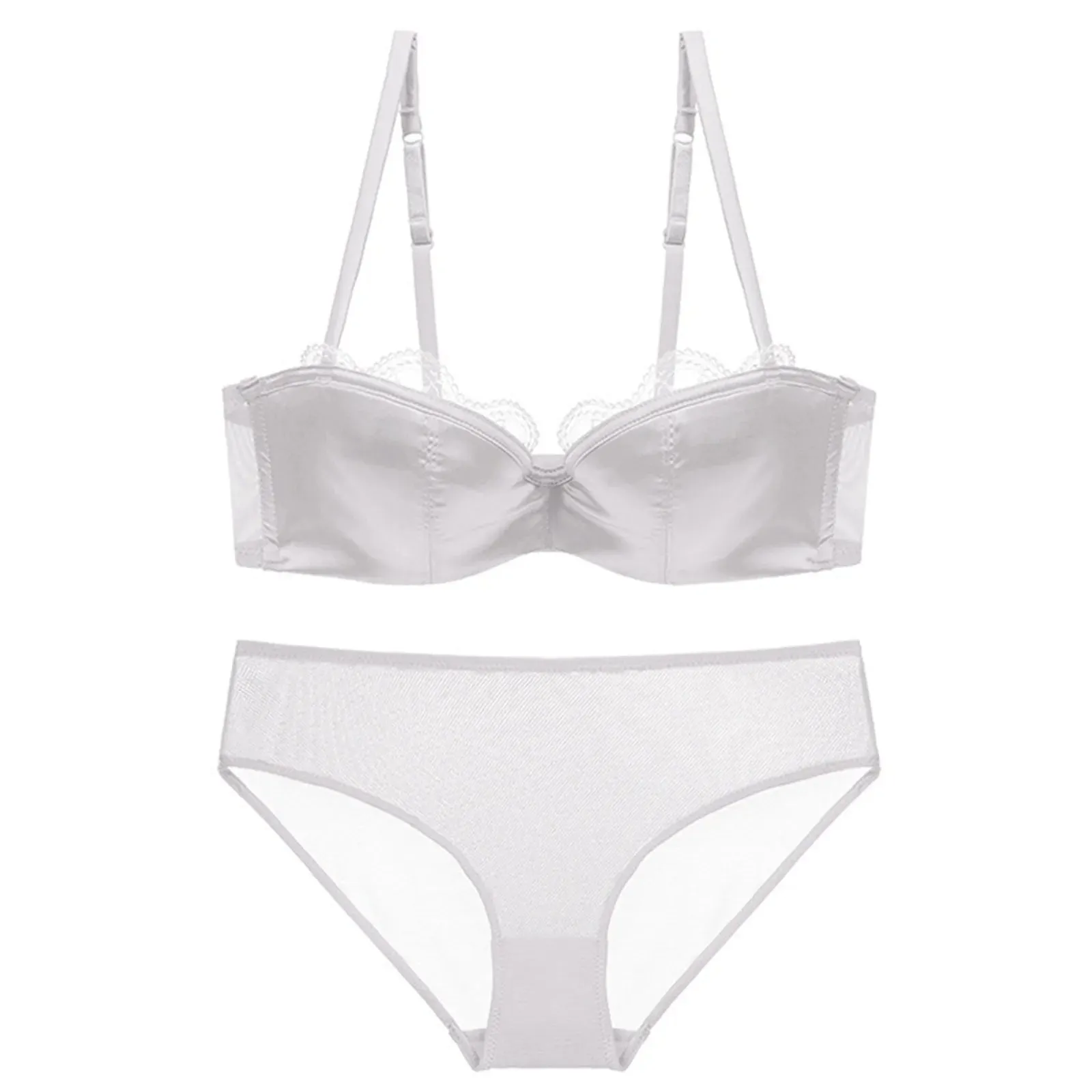 Women's Comfortable Sexy Thin Lace Underwear Lingerie Set - Bralette & Panty in Exotic Solid Color L5