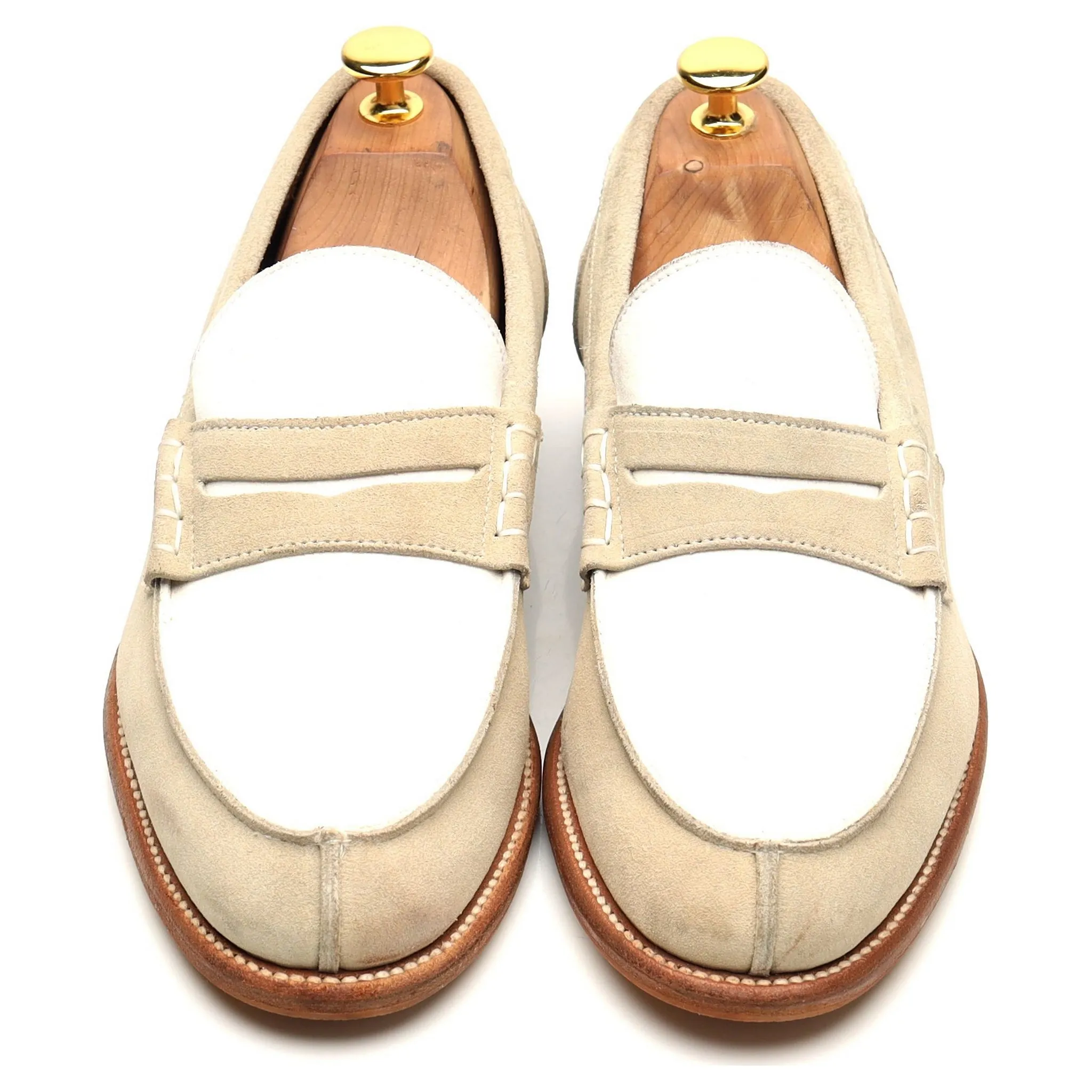 Women's 'Eva' Beige Suede Loafers UK 5.5