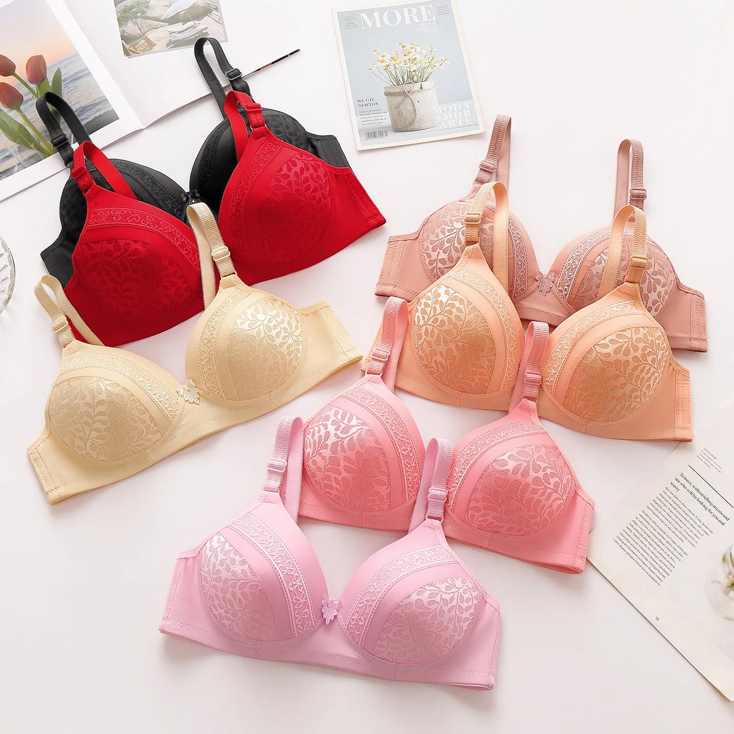 Women's Fashion Back Three Breasted Wireless Bra