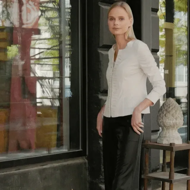 Women's Ivory Liquid Jacket Ruched Zip 3/4 Sleeves