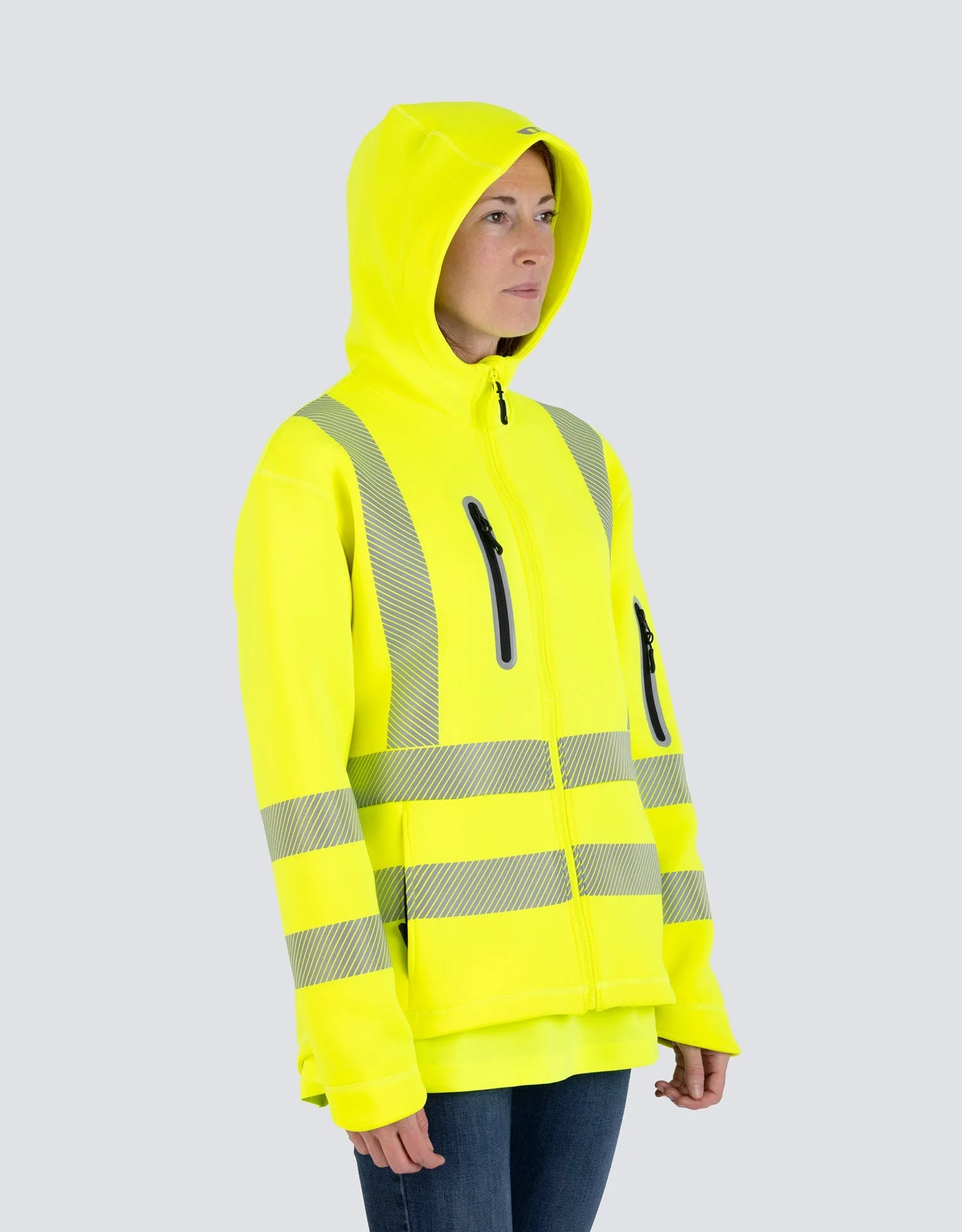 Women's Lime Technical Safety Zip-Up Softshell Hoodie