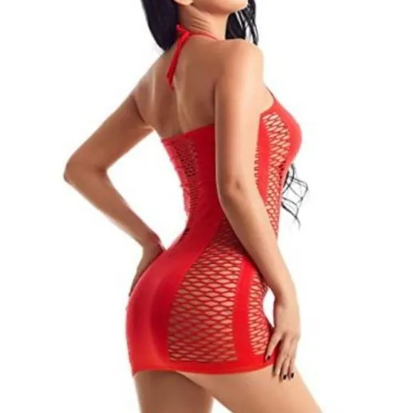 Womens Lingerie Fishnet Chemise Babydoll Bodysuit