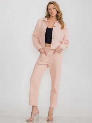 WOMEN'S LONG SLEEVE JACKET & BUTTON CLOSURE PANTS DENIM 2PC.SET