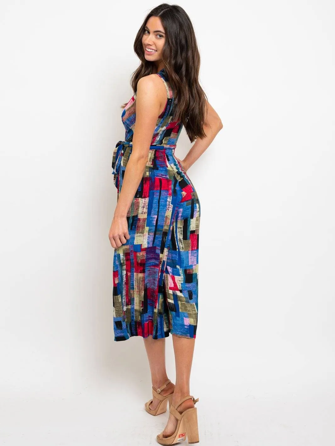 WOMEN'S MULTI PRINT JUMPSUIT
