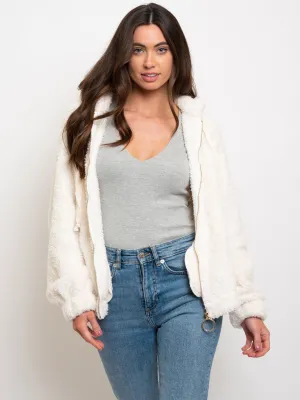 WOMEN'S OVERSIZE ZIP UP SHERPA JACKET