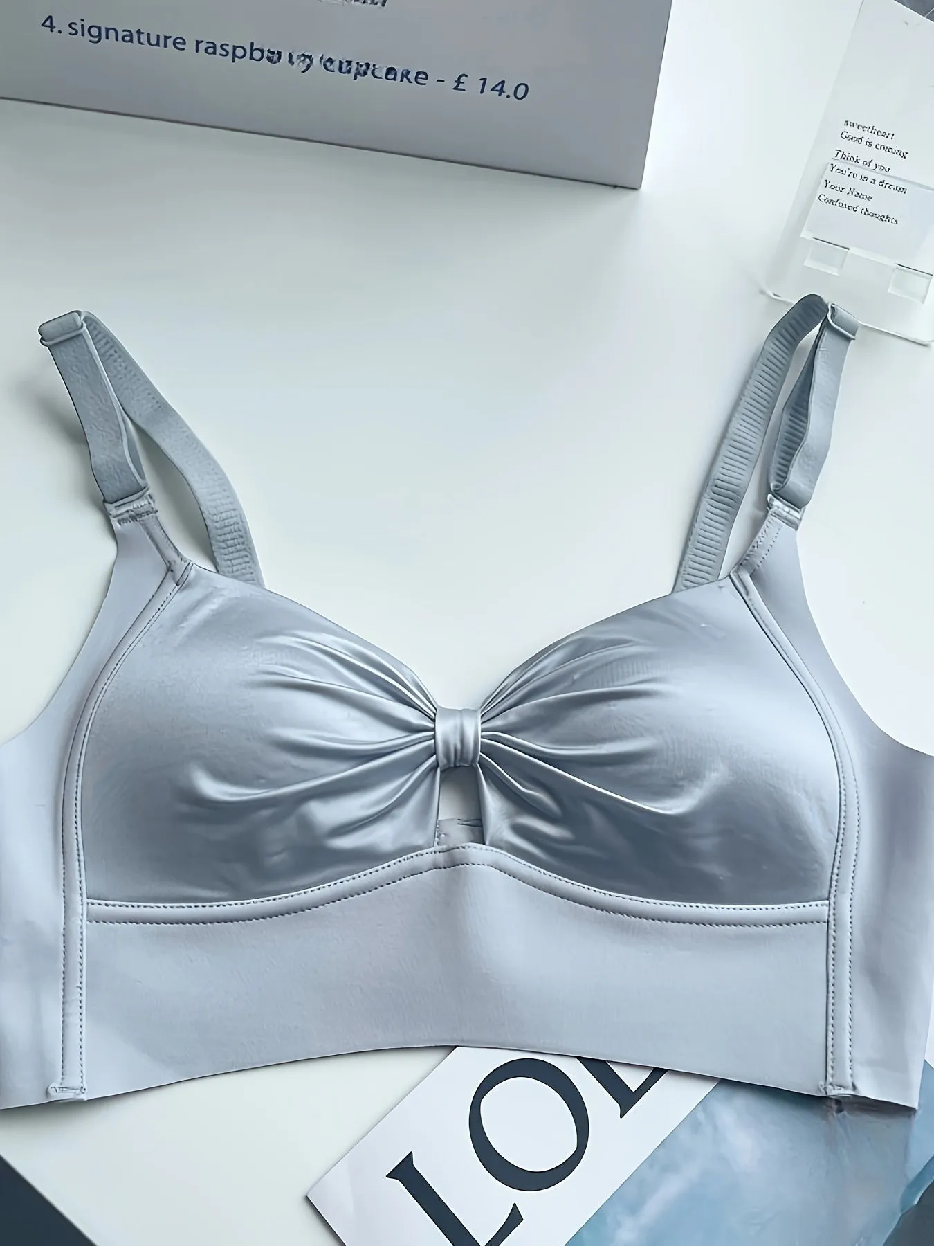 Women's Ruched Cut Out Bra | Comfy Wireless Push Up