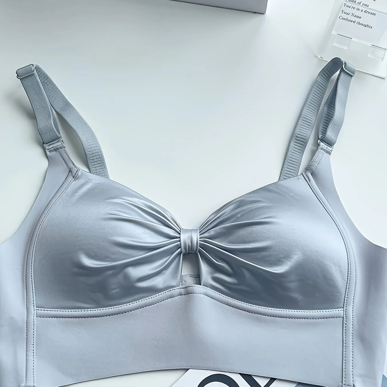 Women's Ruched Cut Out Bra | Comfy Wireless Push Up