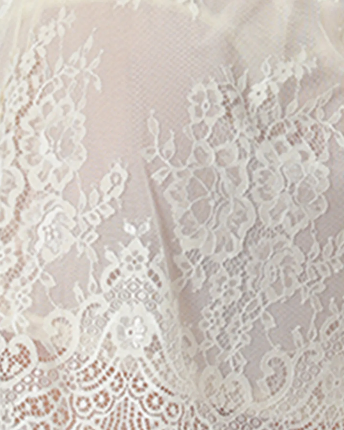 Women's Satin Trim Lace Chemise with Eyelash Scalloped Hem