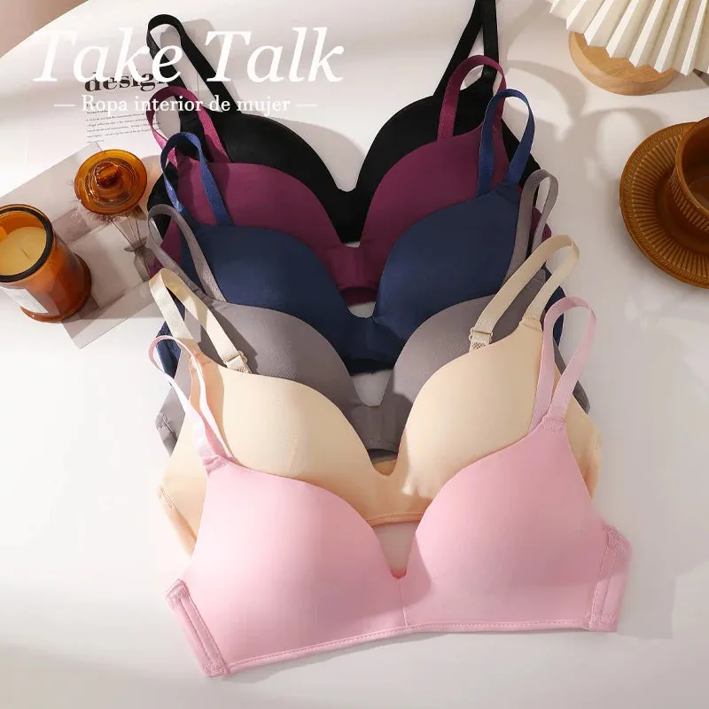 Women's Seamless Push - Up Wireless Bralette - Soft, No Steel Ring, Adjustable Straps
