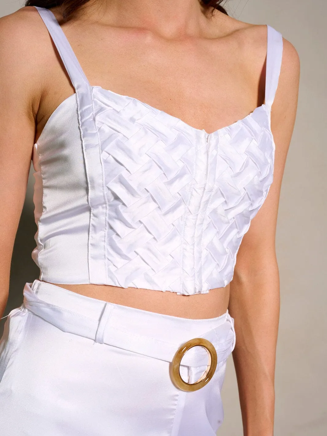 WOMEN'S SLEEVELESS CROP TOP & WIDE LEG PANTS 2PC. SET
