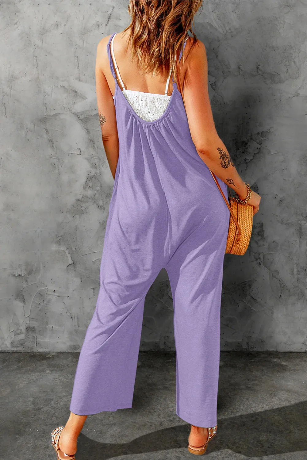 Women's Spaghetti Strap Wide Leg Jumpsuit