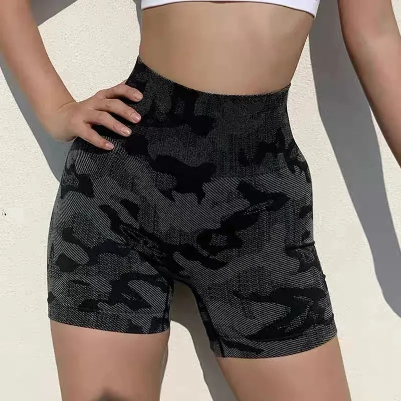 women's sports camouflage chemical fiber blending nylon active bottoms leggings