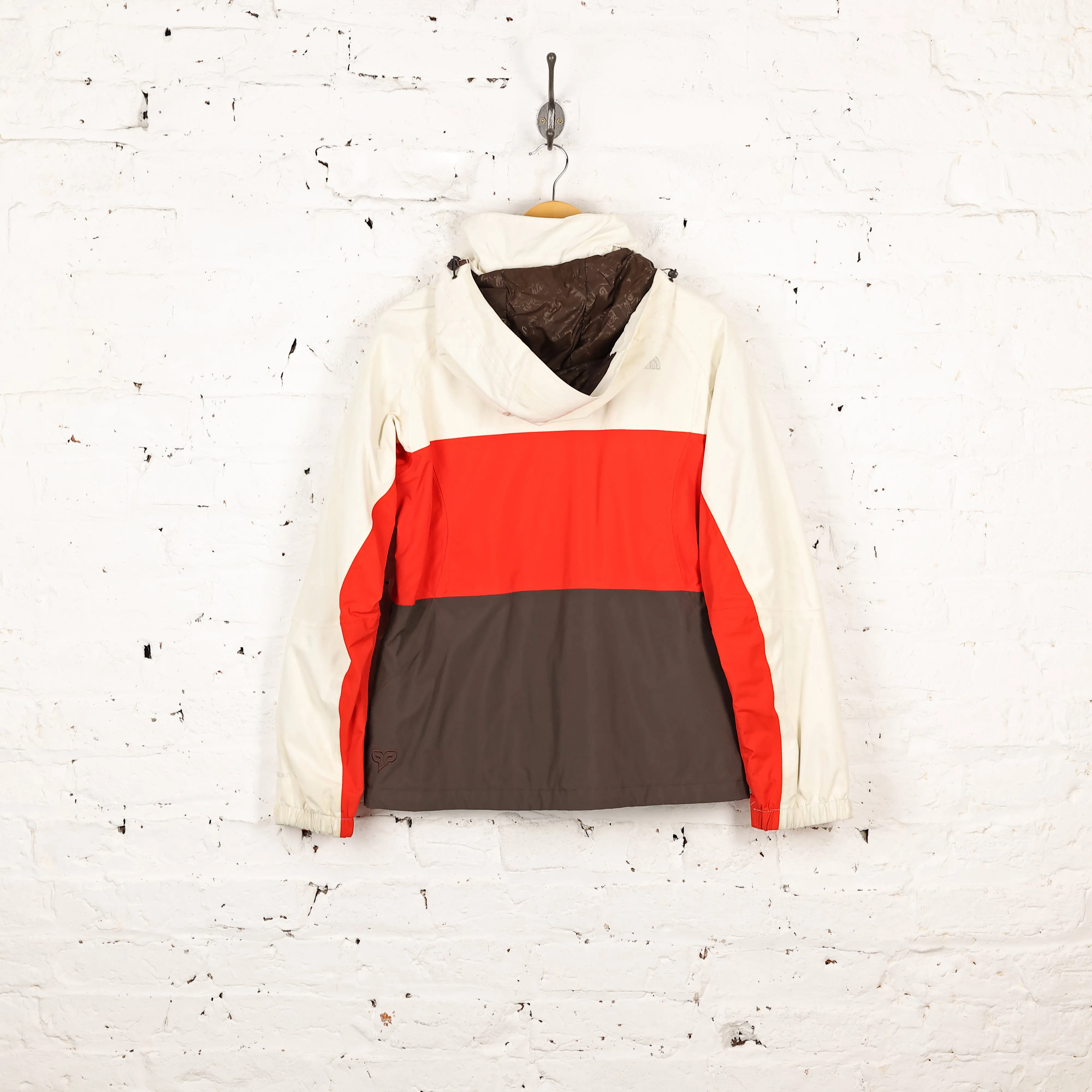 Womens The North Face Cryptic Hyvent Rain Jacket - Beige/Red - Womens M