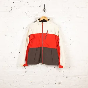 Womens The North Face Cryptic Hyvent Rain Jacket - Beige/Red - Womens M