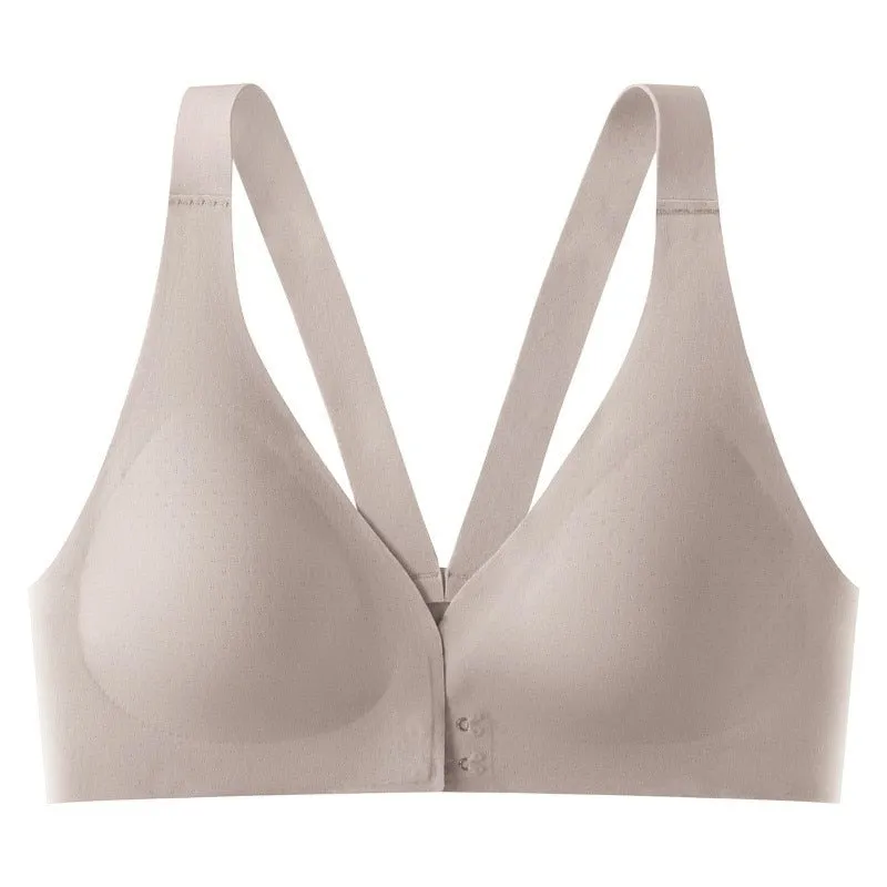 Women's Traceless Front Buckle Bralette - Wireless Push Up, No Steel Ring, Beauty Back Lingerie Bras