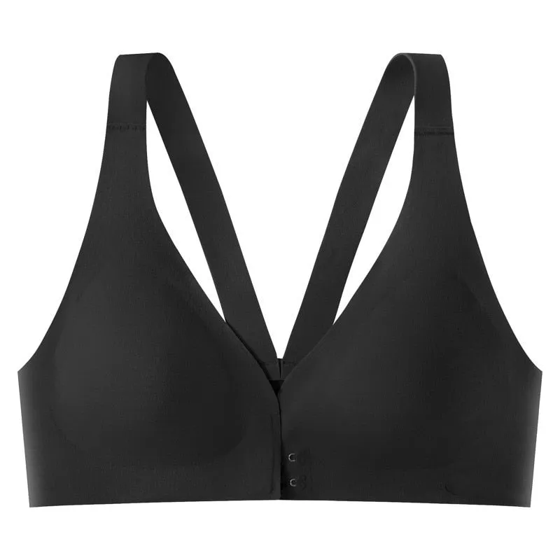 Women's Traceless Front Buckle Bralette - Wireless Push Up, No Steel Ring, Beauty Back Lingerie Bras