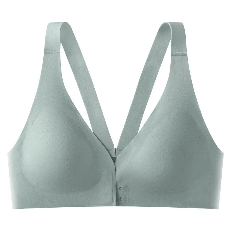 Women's Traceless Front Buckle Bralette - Wireless Push Up, No Steel Ring, Beauty Back Lingerie Bras