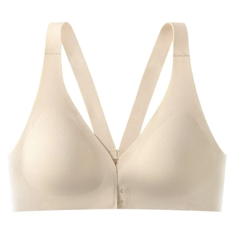 Women's Traceless Front Buckle Bralette - Wireless Push Up, No Steel Ring, Beauty Back Lingerie Bras