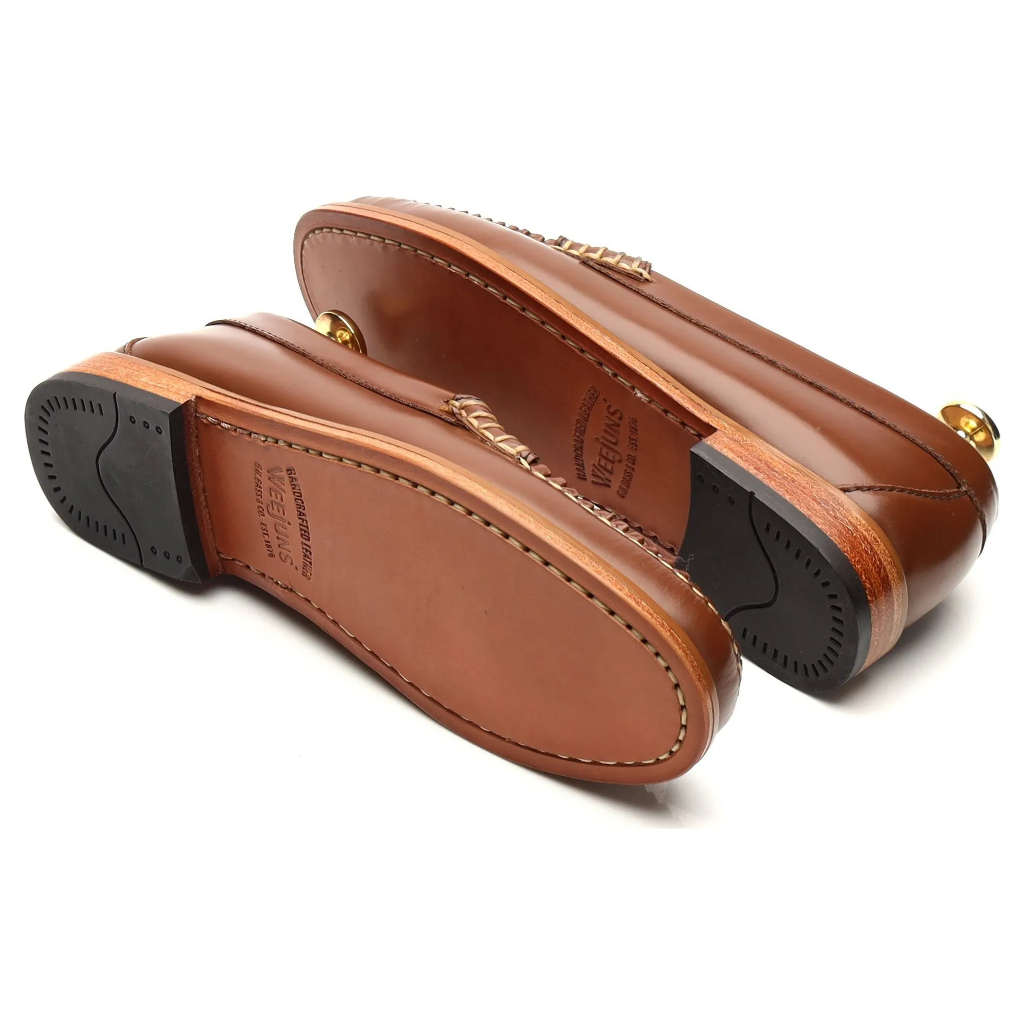 Women's Weejuns Brown / White Leather Loafers UK 3.5