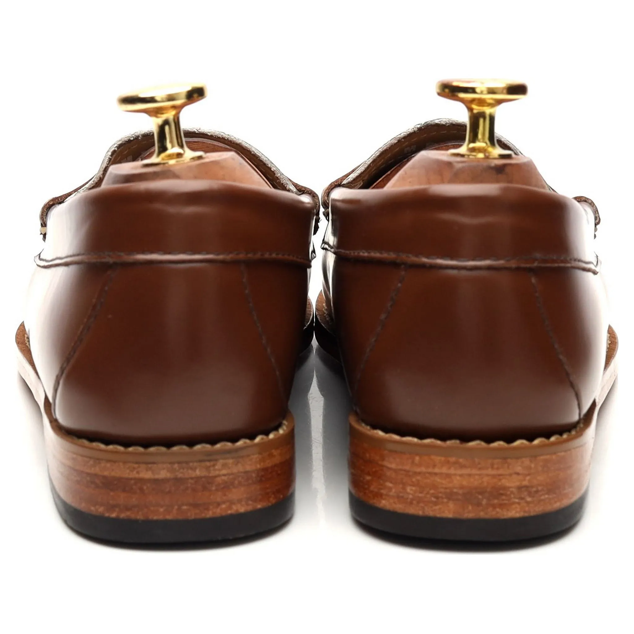Women's Weejuns Brown / White Leather Loafers UK 3.5
