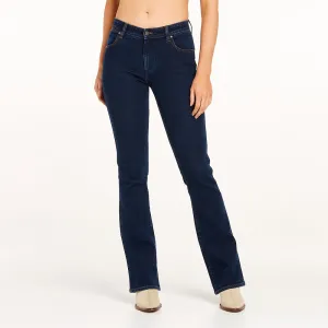 Wrangler Classic Mid Waist Boot Cut Ladies Jeans Original Rinse
