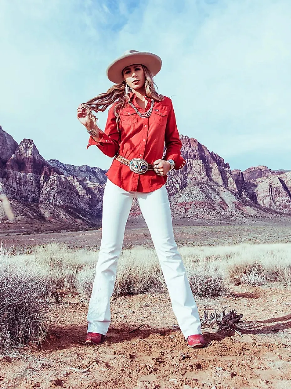 Wrangler White Bootcut Jeans
