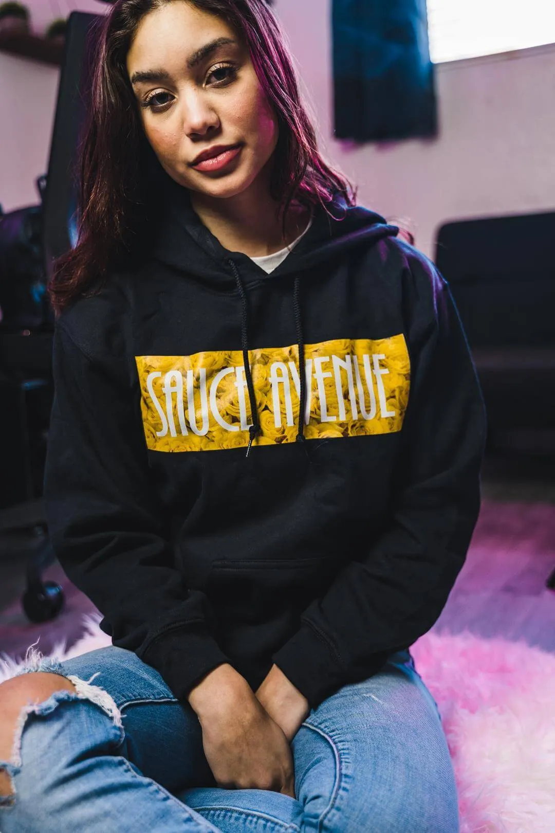 Yellow Rose SA | Black Hoodie