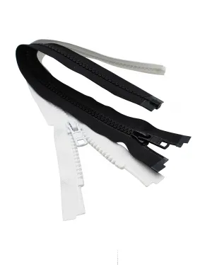 YKK® #5 Molded Plastic Separating Zippers - Black & White - 14" to 36"
