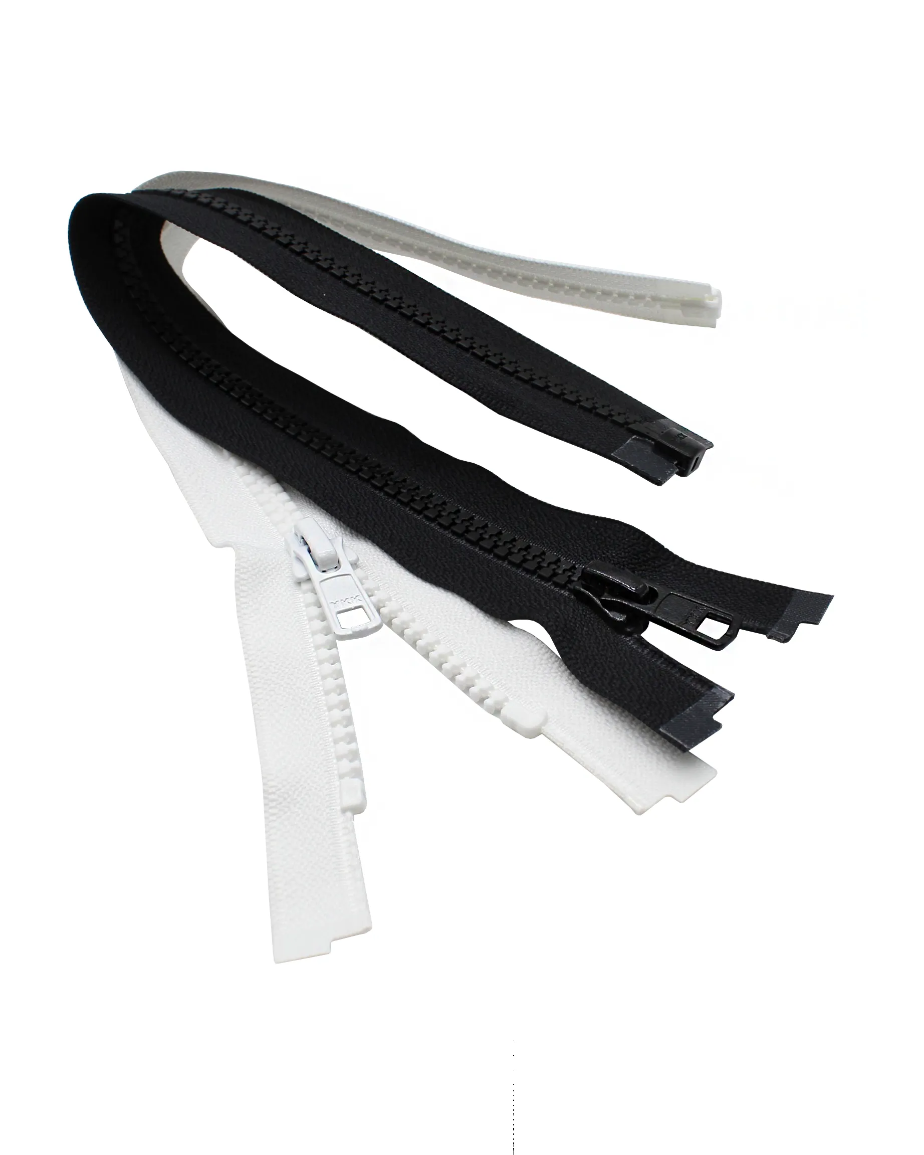 YKK® #5 Molded Plastic Separating Zippers - Black & White - 14" to 36"