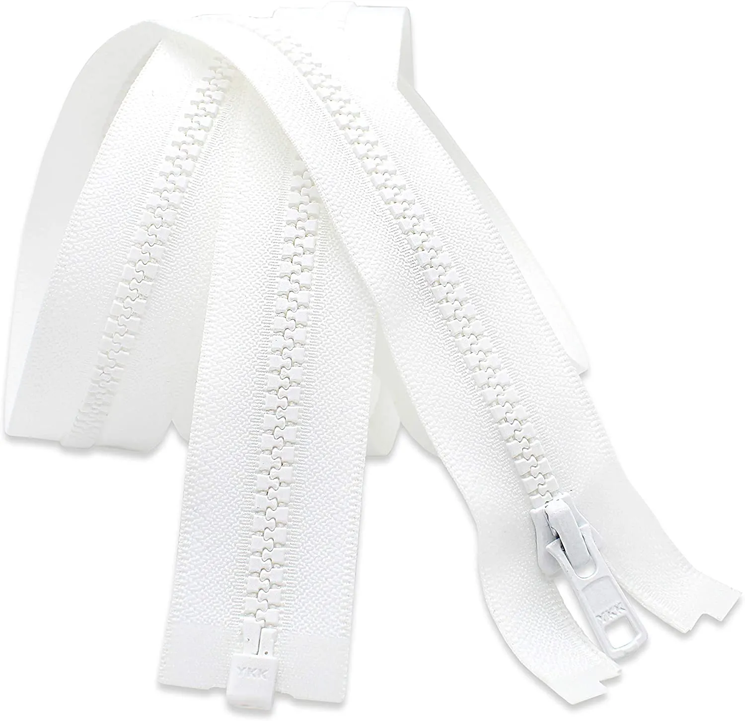 YKK® #5 Molded Plastic Separating Zippers - Black & White - 14" to 36"