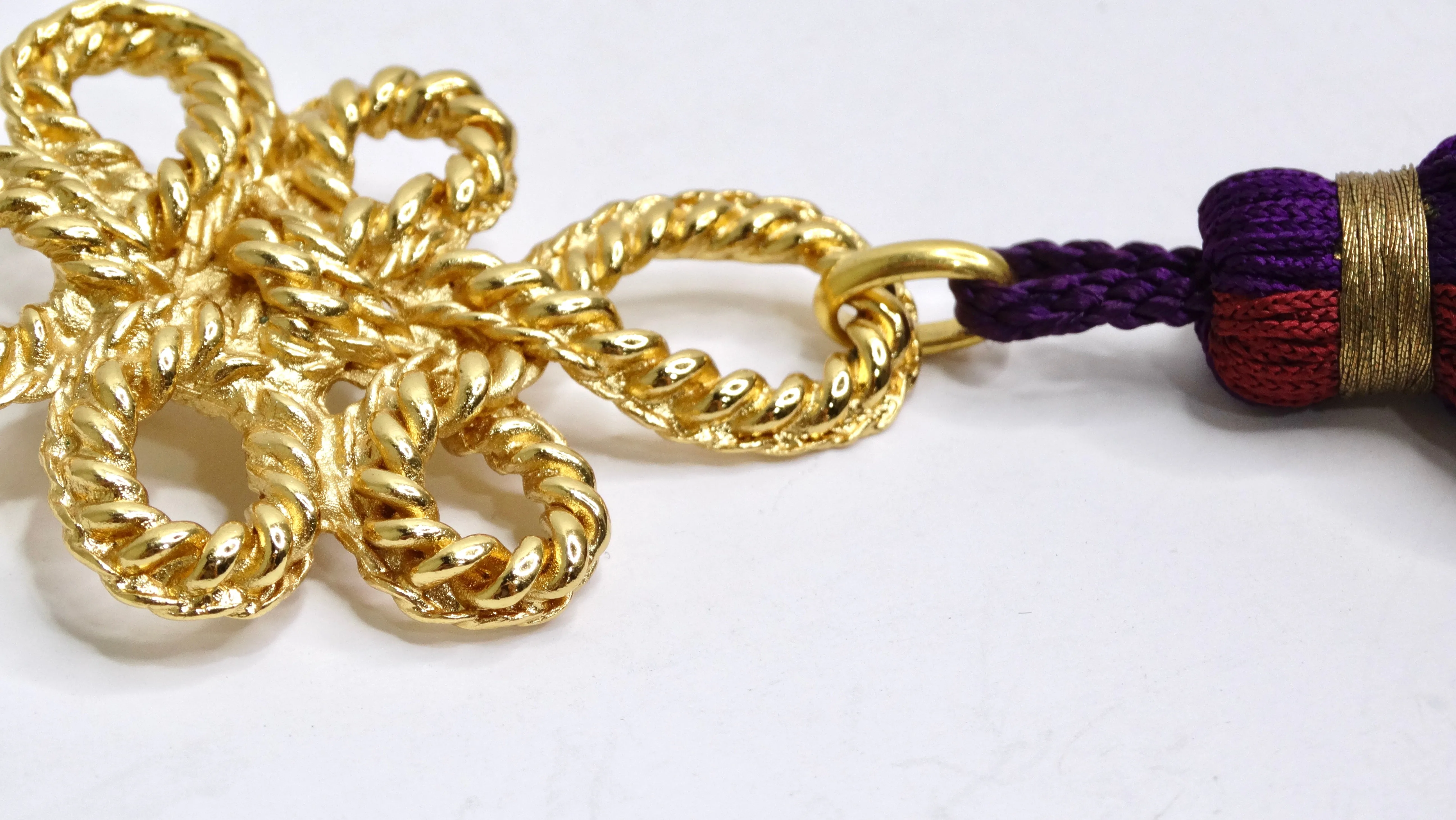 YVES SAINT LAURENT Vintage Tassel Brooch Pendant