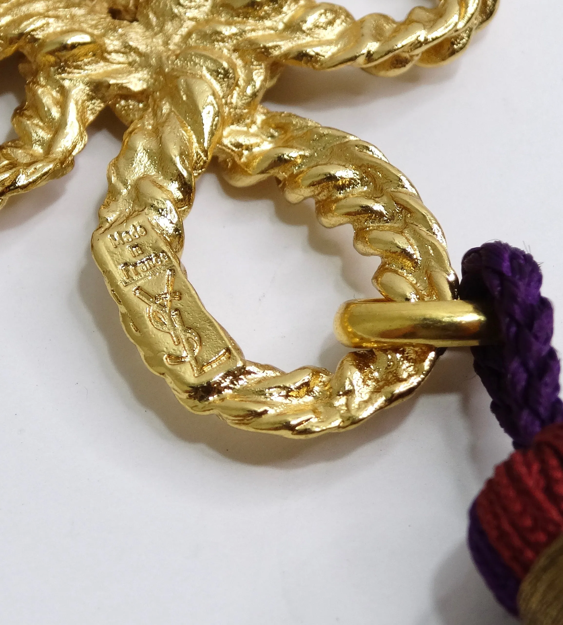 YVES SAINT LAURENT Vintage Tassel Brooch Pendant