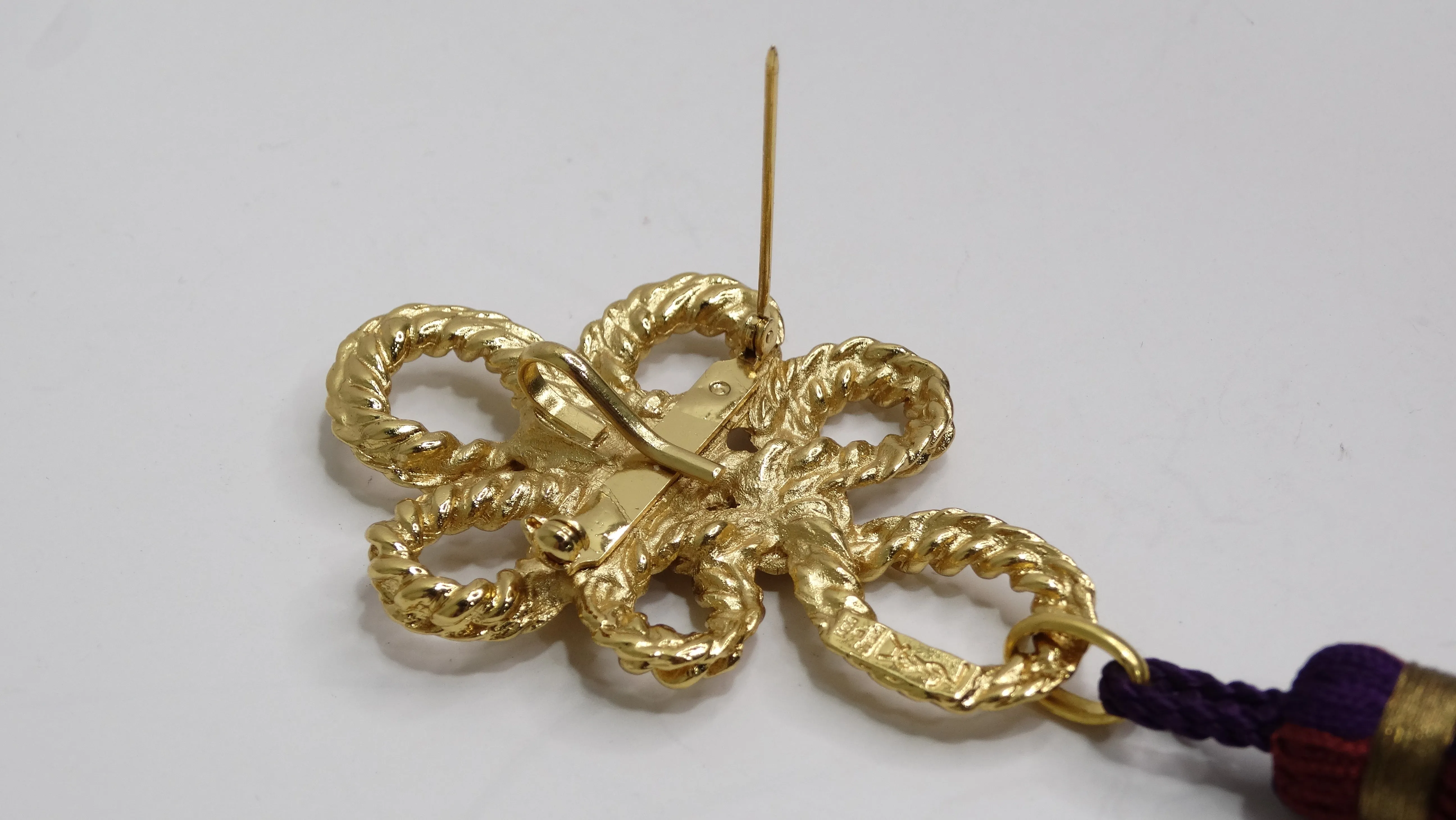 YVES SAINT LAURENT Vintage Tassel Brooch Pendant
