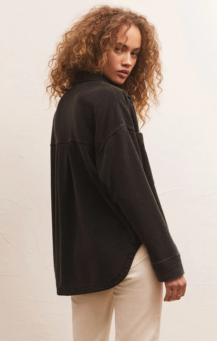 Z Supply All Day Knit Denim Jacket, Vintage Black