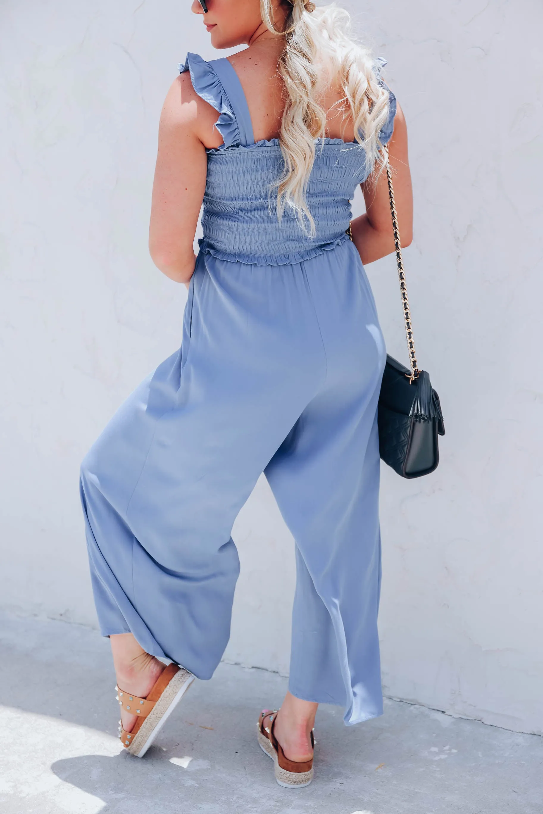 Zenith Blue Smocked Jumpsuit