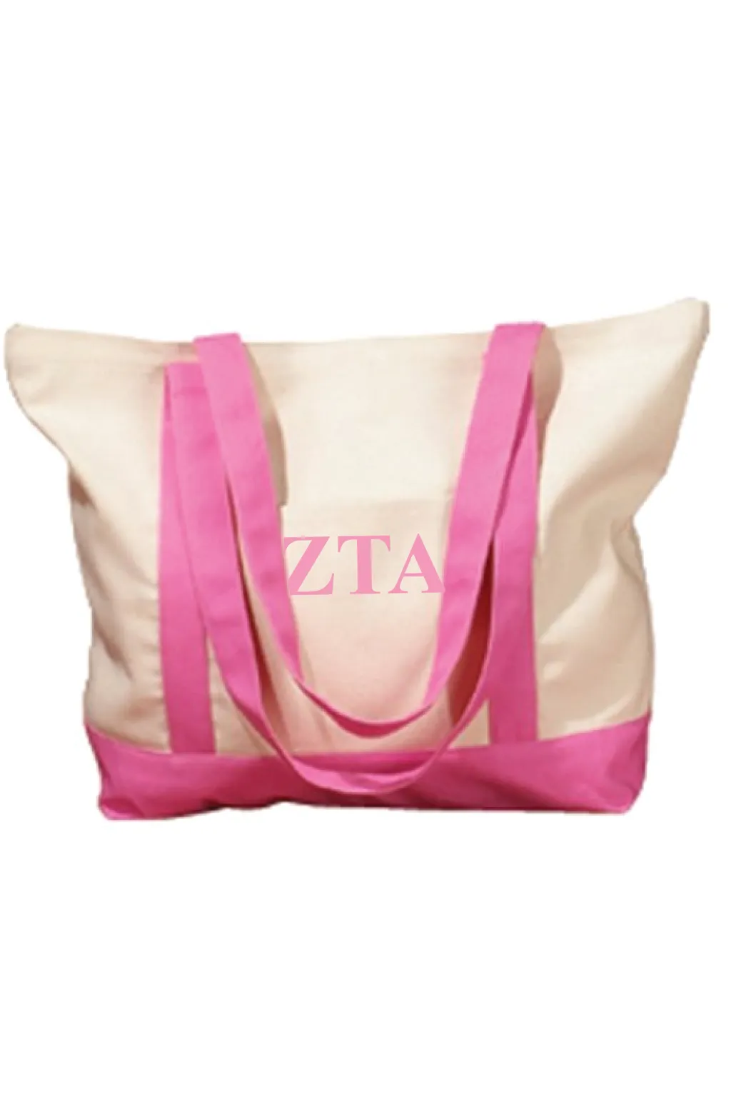 Zeta Tau Alpha Pink Printed Bid Day Tote Bag