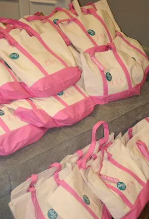 Zeta Tau Alpha Pink Printed Bid Day Tote Bag