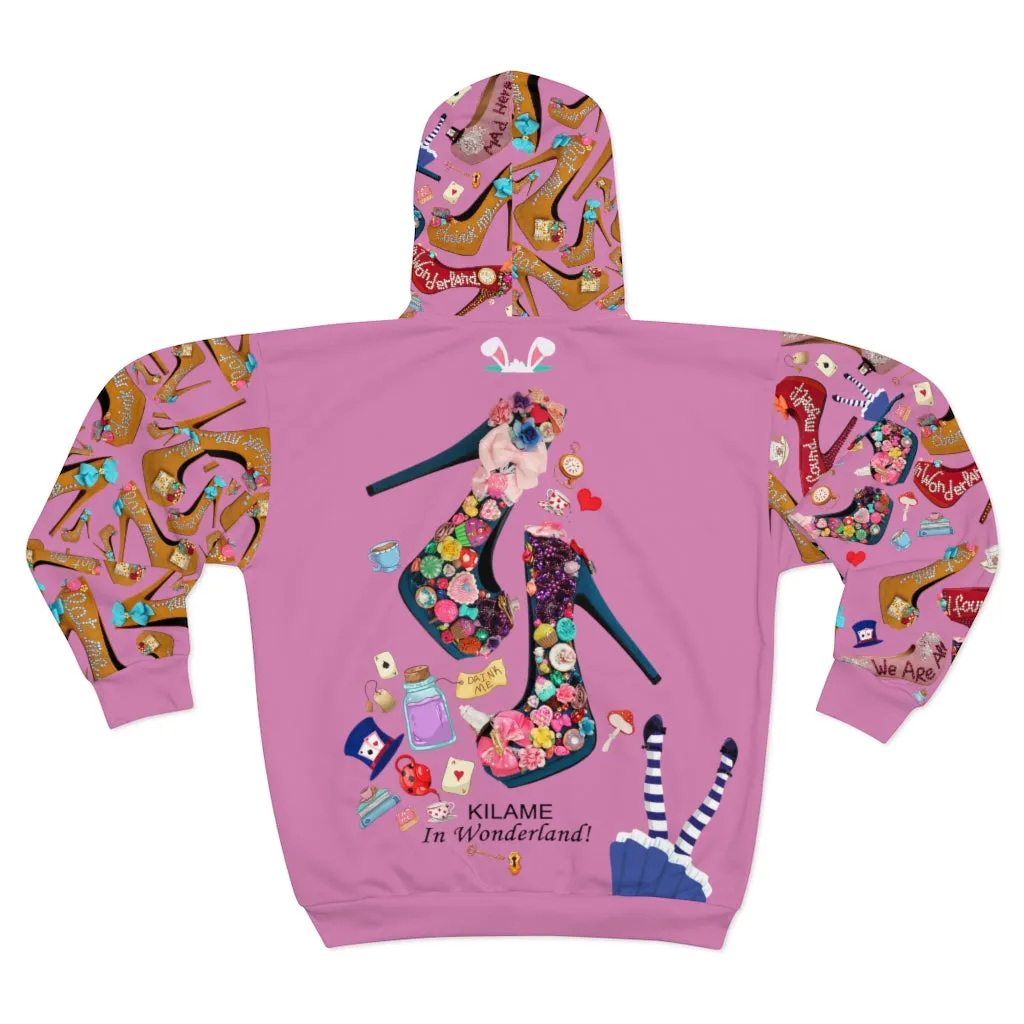 Zip Hoodie Fali 'Alice in wonderland'