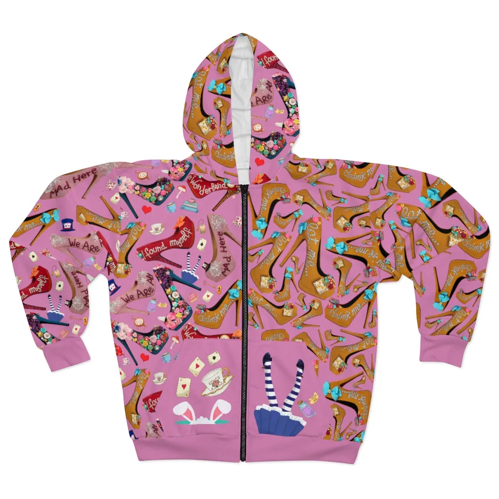 Zip Hoodie Fali 'Alice in wonderland'
