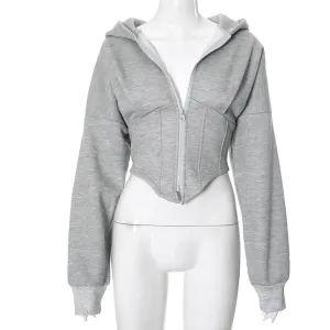 Zip Up Corset Bottom Hoodie
