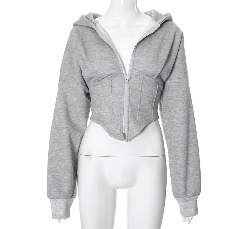 Zip Up Corset Bottom Hoodie